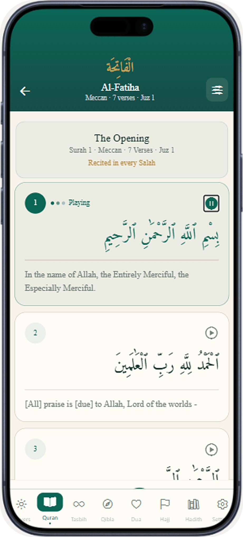 Muslim 360 Quran Reader Screen